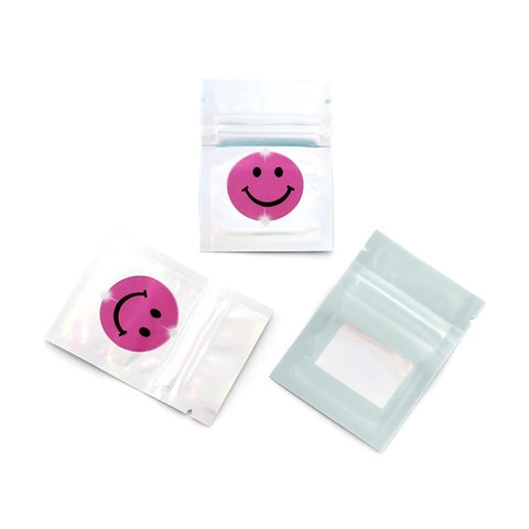 SMILEY HOLOW PRINT BAGS 5X7CM (KASKA GUMBO)-100X(pc)